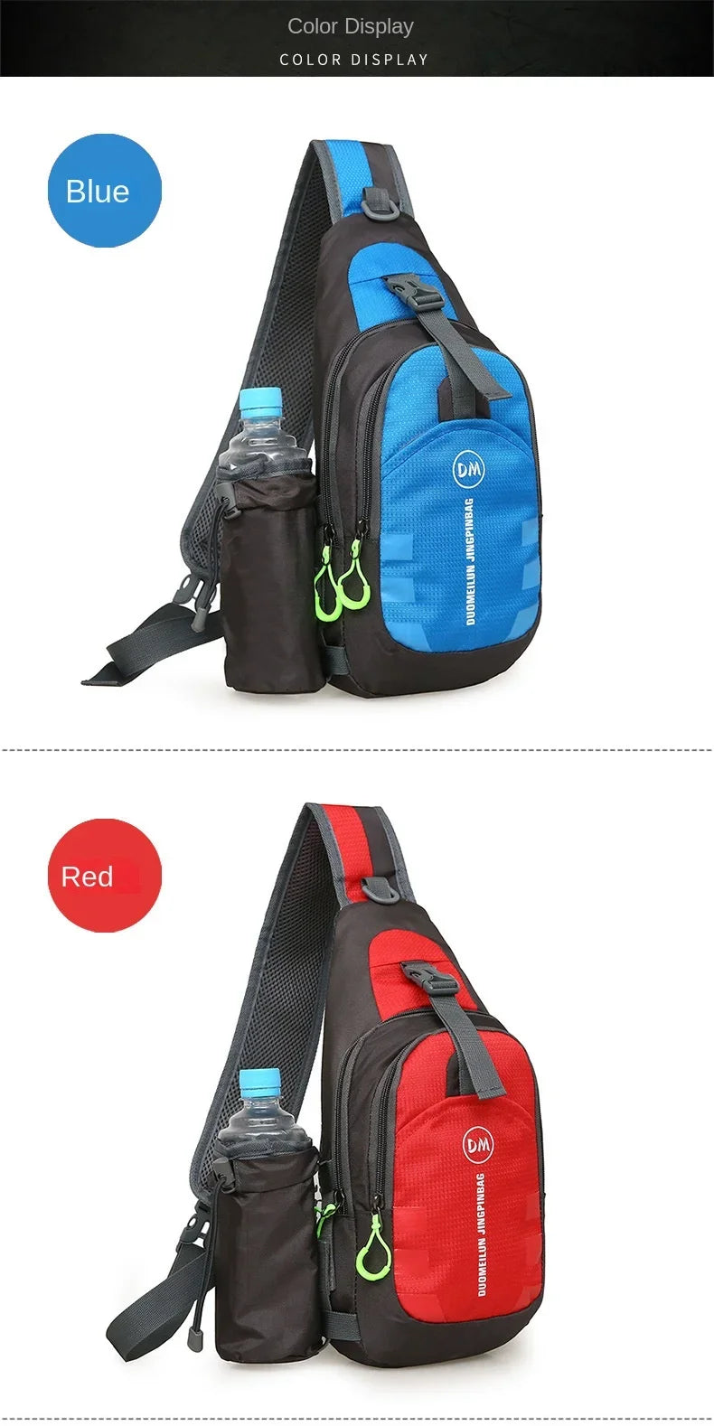 Fashion Men Women Handbag Sport Belt Waist Pack Pouch Shoulder Bag Water Bottle Holder Bag for Running Jogging Hiking