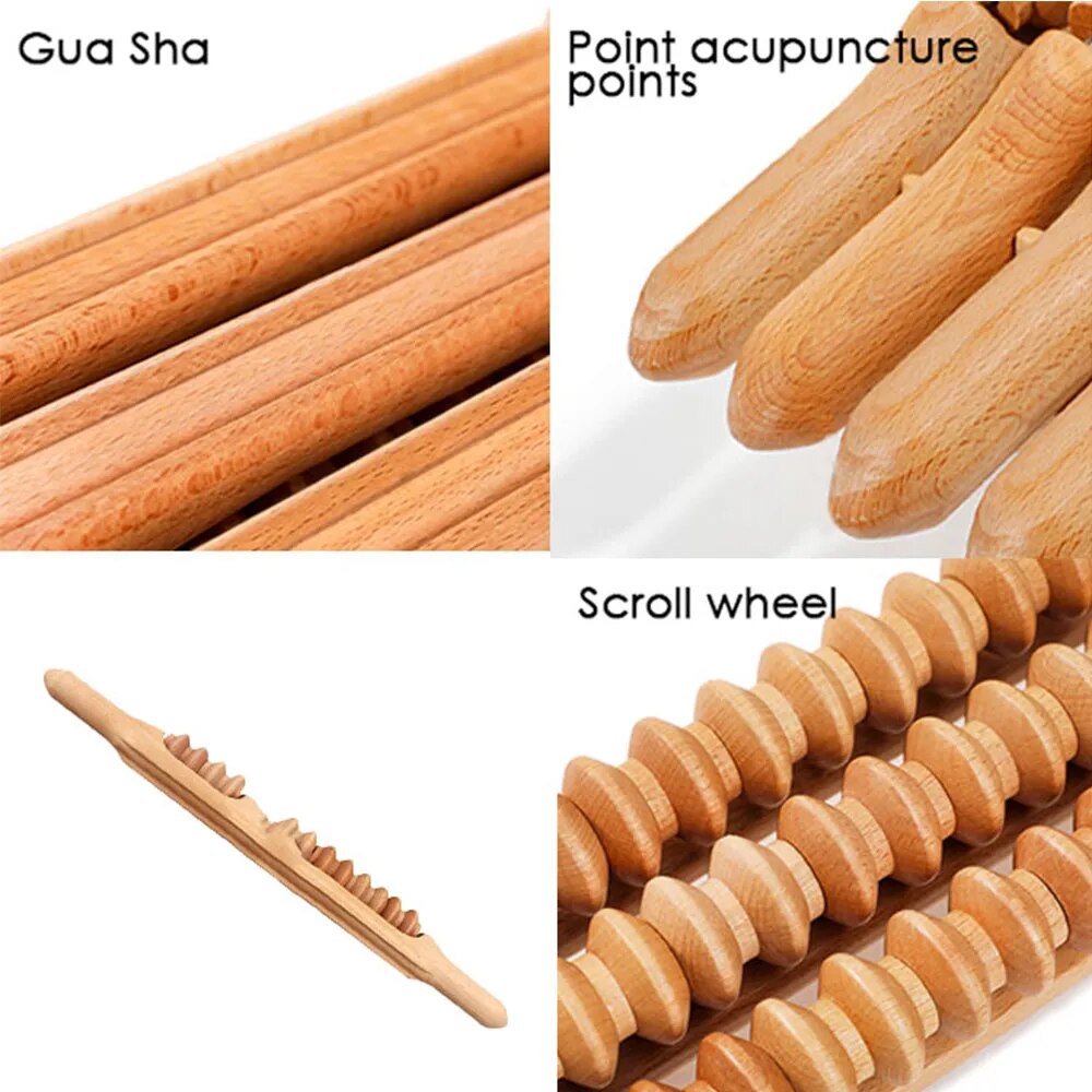 Natural Wooden Beech Gua Sha Massage Tool.