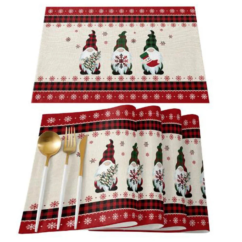 Christmas linen Table place mats