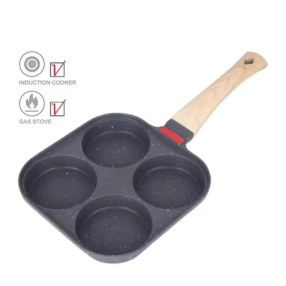 1pc Four-hole Aluminum Non-Stick Omelette/Egg Pan