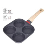 1pc Four-hole Aluminum Non-Stick Omelette/Egg Pan