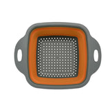 Foldable Square Vegetable Fruit Strainer Basket with Handle