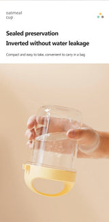 430ML Glass Cup With Lid And Spoon Great For Breakfast Oats Or Salad Cups