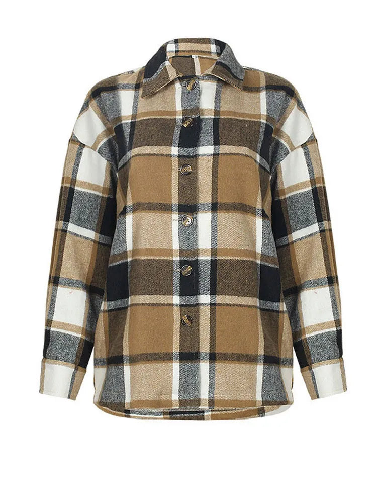 Women's Autumn Plaid Jacket.