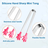 5PCS Silicone Hand Shape Mini Tongs