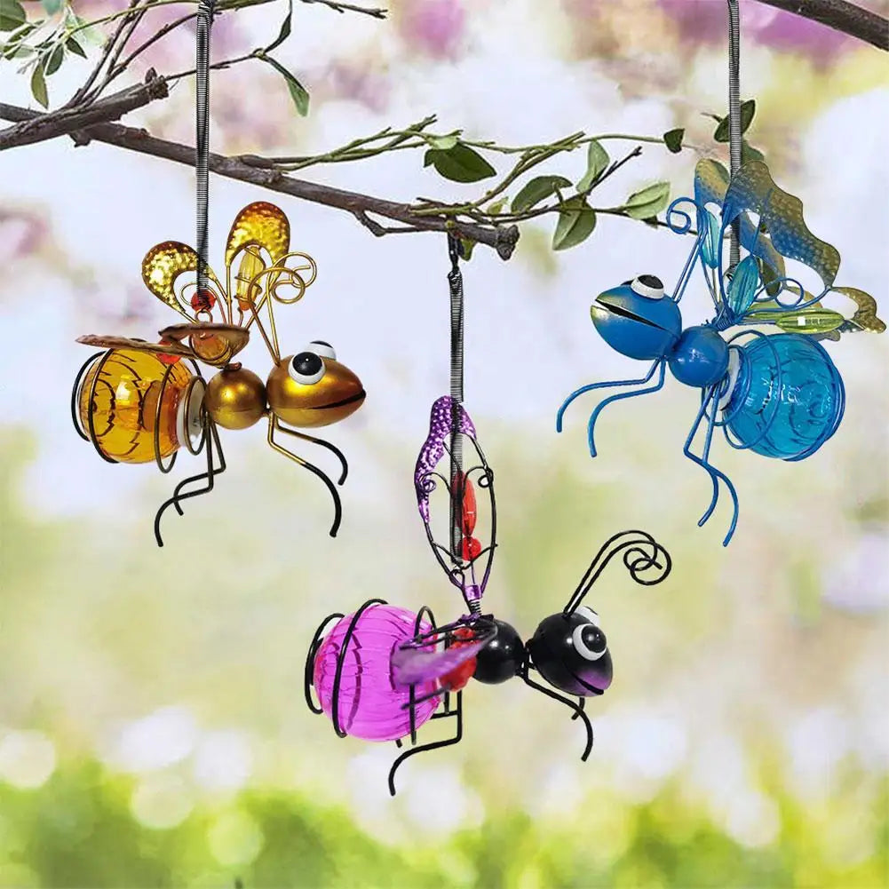 Solar LED Iron  Waterproof Hanging  Insect Tree Ornament