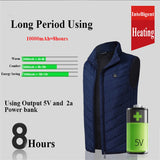 Men's and Women's USB Heated Thermal Vest. Sizes S to 6XL and Up to 17 Heating Zones.