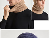 Men Or Women's Knitted Neck Scarf And Hat With Extra Ear Protection