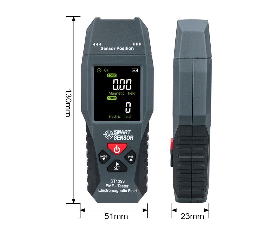 Professional Digital Electromagnetic, Radiation Tester Magnetic Electric Strength EMF Detector with Temperature Measurement