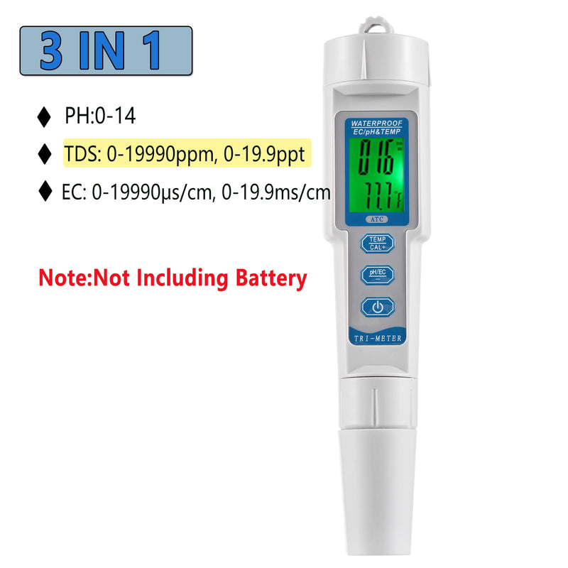 Digital PH Meter 10 in 1 Water Quality Monitor Tester PH/EC/TDS/Salinity/Thermometer Multi-parameter Testing Meter