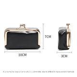 Compact Genuine Leather Kiss-Lock Mini Accessorie Pouch