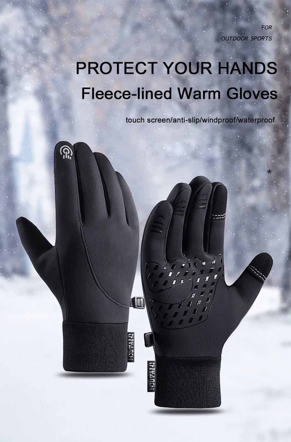 Men's Waterproof Winter Touchscreen Gloves