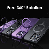 Magnetic 360°Rotation Stand Phone Case For Iphone 12 13 14 15 16 17 Pro Max Plus With Ring Holder