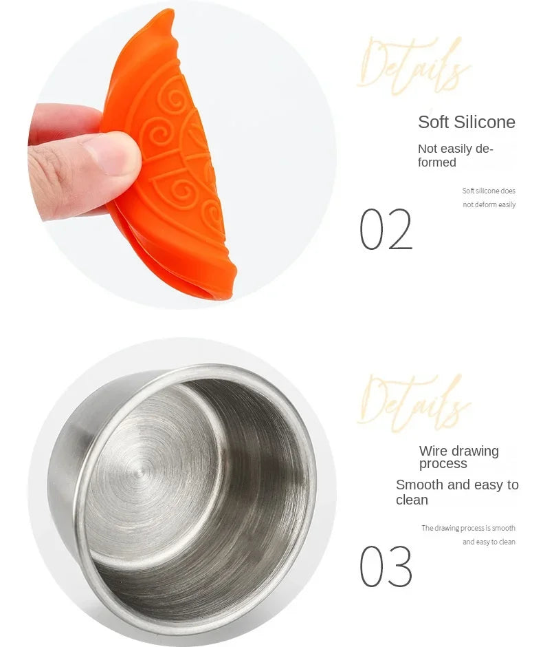 6 Pcs Set Leakproof Stainless Steel Containers With Silicone Stretch Lids