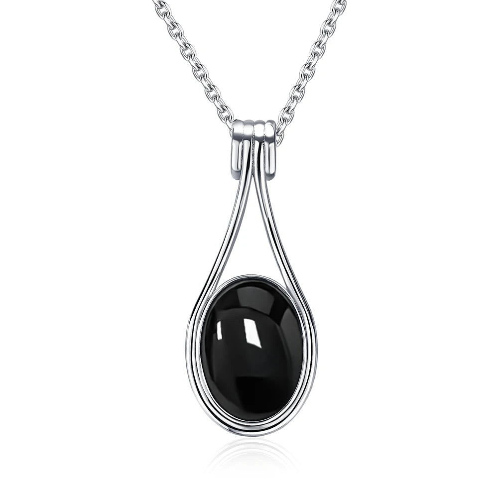 Oval 10X14MM  Sterling Silver Platinum Natural Labradorite Pendants
