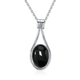 Oval 10X14MM  Sterling Silver Platinum Natural Labradorite Pendants
