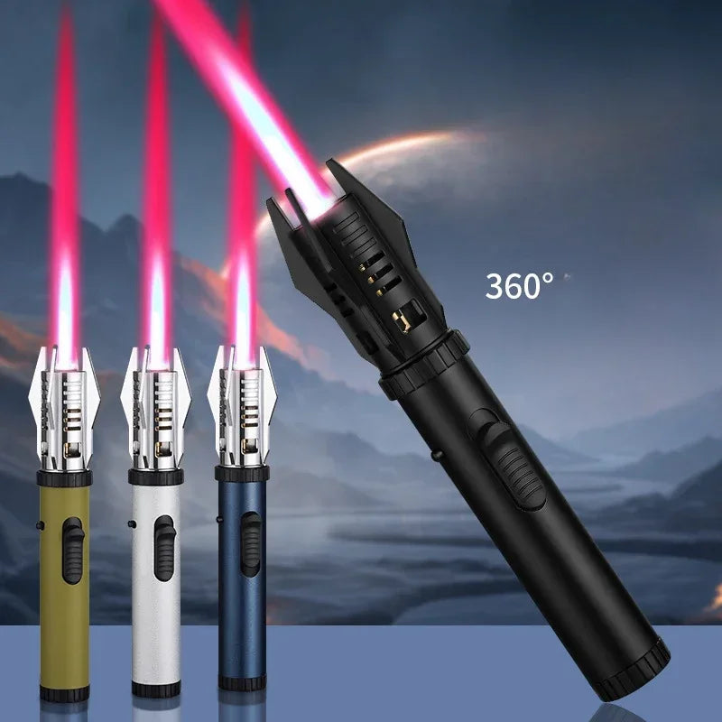 Metal Outdoor Windproof Butane 360° Lightsaber