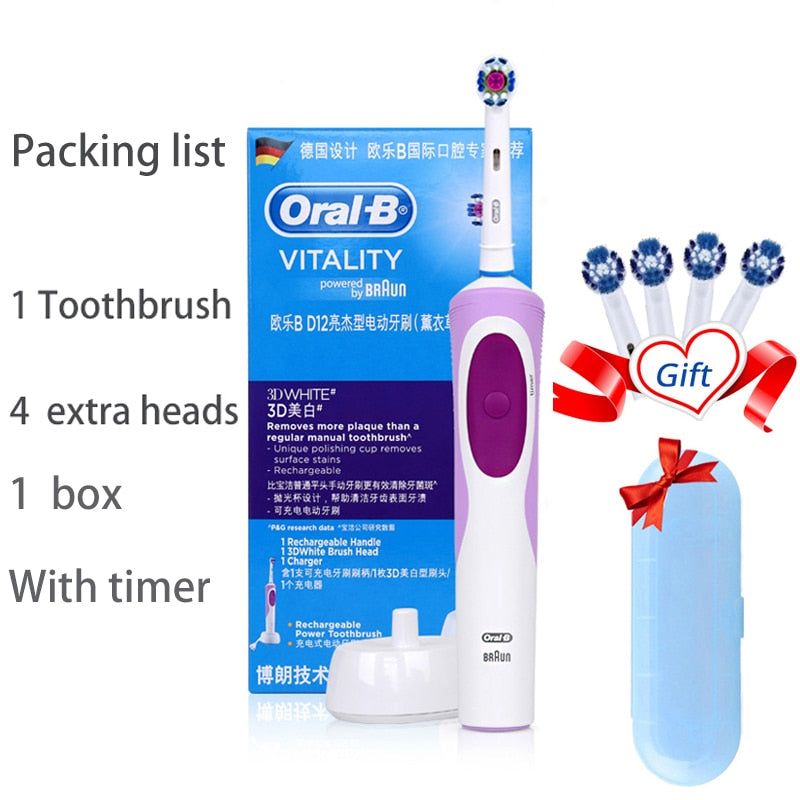 Oral B 3D Whiten Electric Adult Toothbrush With Gift Brush Heads.