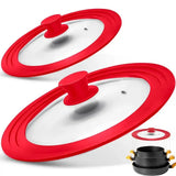 Universal Round Tempered Glass Lid With Silicone Rim