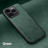 Luxury Matte Magnetic Sheepskin Leather Case For iPhone 16 15 14 13 12 11 Pro Max XR XS X 8 7 Plus