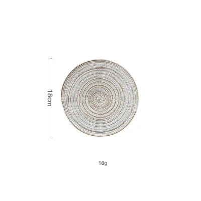 6pcs Round Woven Anti Slip Placemats Or Coasters
