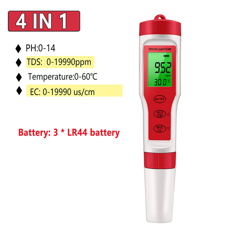 Digital PH Meter 10 in 1 Water Quality Monitor Tester PH/EC/TDS/Salinity/Thermometer Multi-parameter Testing Meter