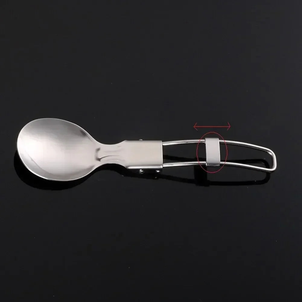 Stainless Steel Folding Spoon Fork Set With Case
