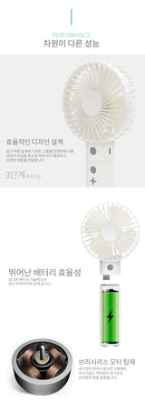 5in1 Portable Handheld USB Multi-Function/Bluetooth Fan With Power Bank