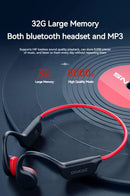 POLVCDG  Wireless/ Waterproof Bluetooth Bone Conduction Headset X7 IPX8 32GB Memory 5.3