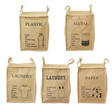 Folding Jute Organizer Storage Basket With Lids