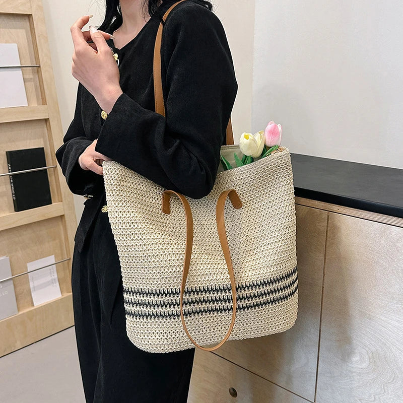 Women's Classic Straw Woven Beach Bag