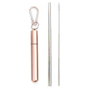 Reusable Stainless Steel Telescopic Straws With Cleaning Brush And Travel Case.