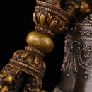 Nepal Brass Tibetan Handmade Vajra Bell and Pestle Set For Meditation