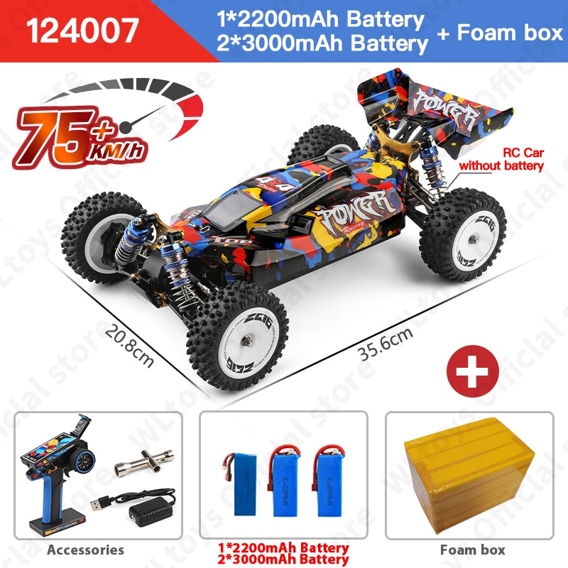 Remote control high speed off-road racing car. 75KM/H 4WD RC Car.