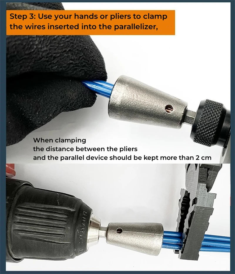 Quick Connecting 2-6 Way Cable Peeling, Wire Twisting Tool for Power Drill