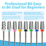 3/32" MagiBling Carbide Sharp 6.6mm Cross Cut Tapered Nails Bit For Acrylic Gel Remover