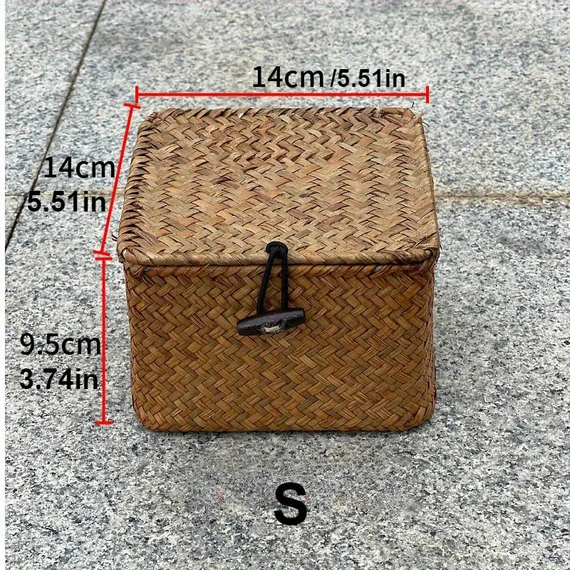 Seaweed Woven Storage Box with Cover