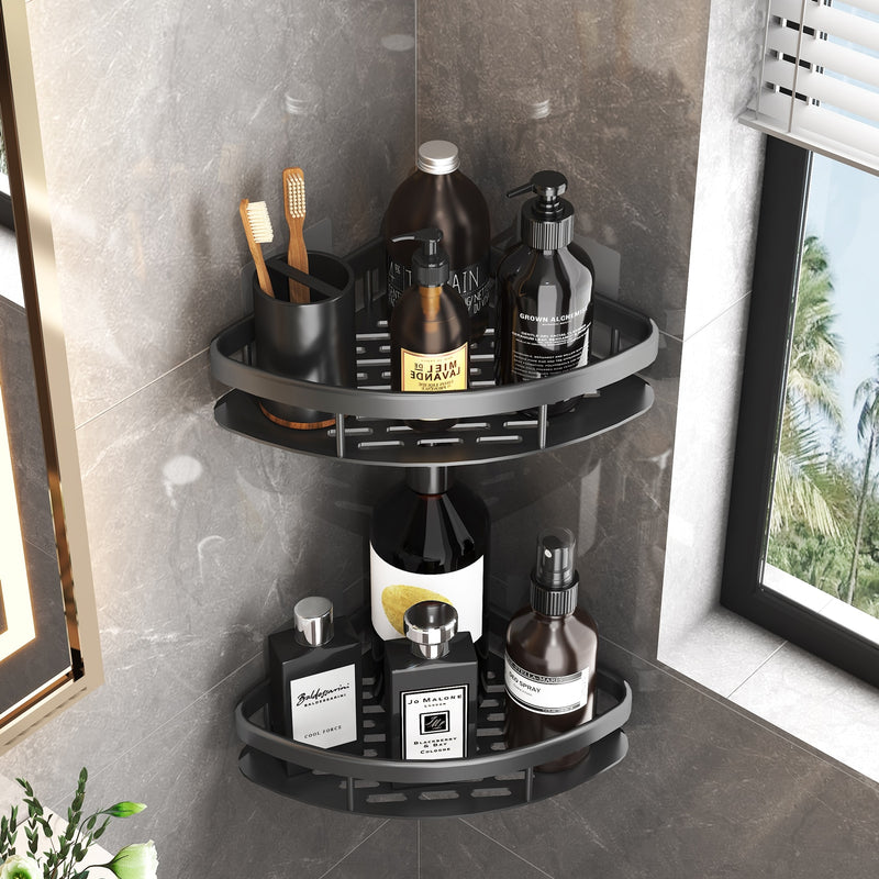 Adhesive Aluminum Storage Organizer For Bathroom Accessories.