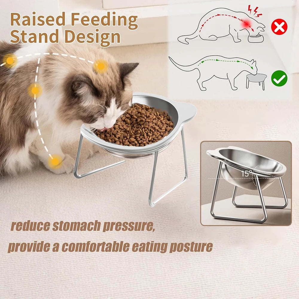 Raised Stainless Steel Pet Bowls