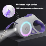 LED Retractable Dog Leash with light for  Small To Medium Pets