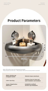 Wall-Mounted Triangle Suction Cup Bathroom Organizer