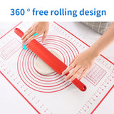 Silicone Non-Stick Rolling Pin With Plastic OR Wooden Handle. Pas