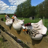 Resin Chicken Fence Decor