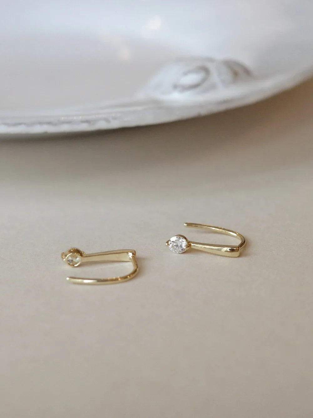 Women's S925 silver-plated Or 14K gold-plated small ears