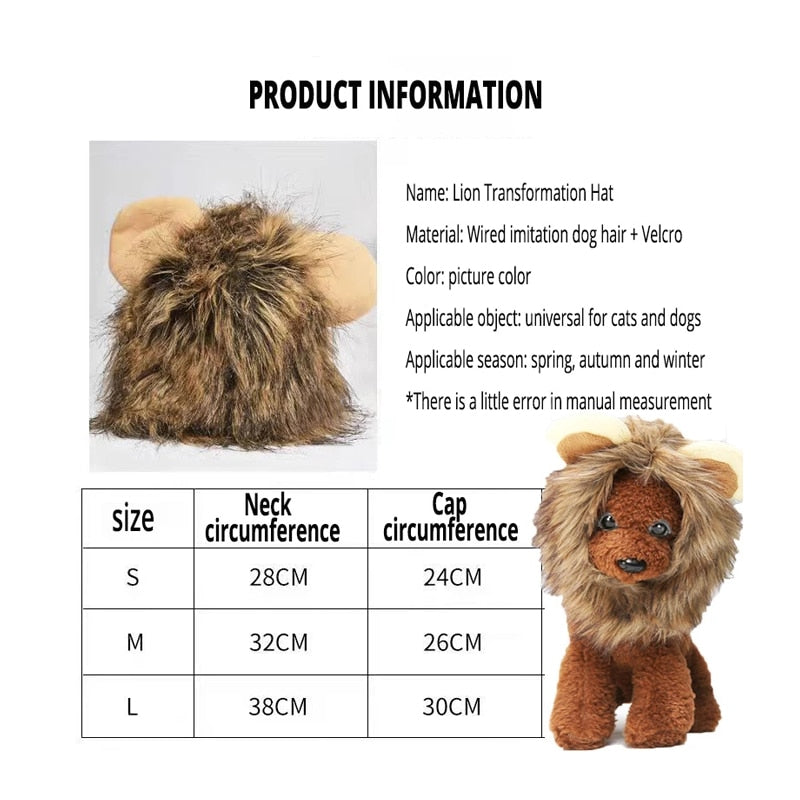 Cute Lion Mane wig for your cat.