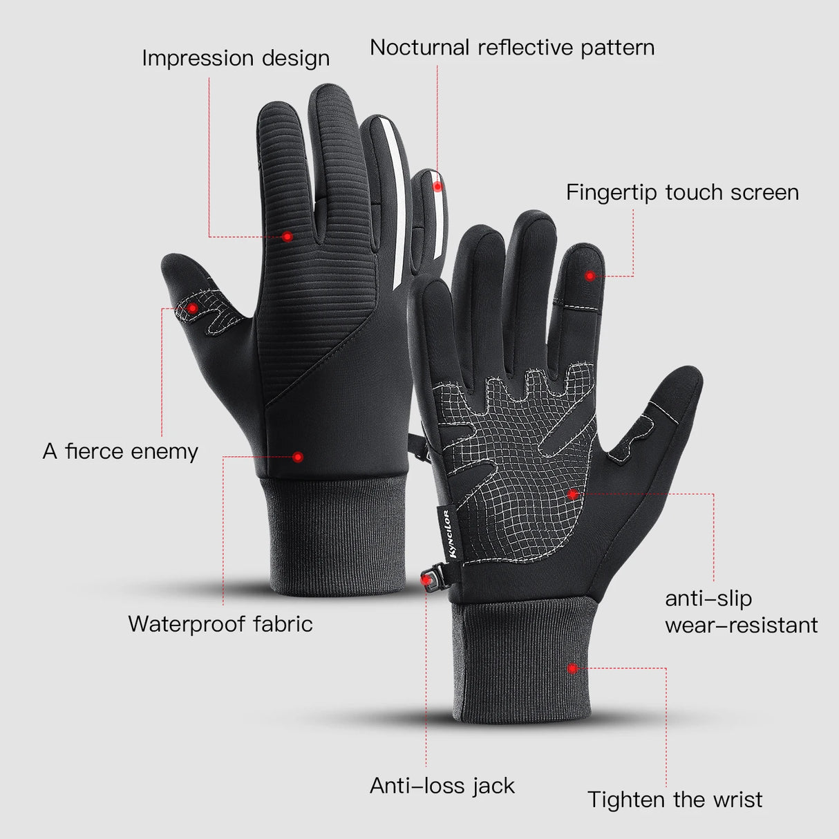 Men's Thermal Touchscreen Anti-slip Gloves