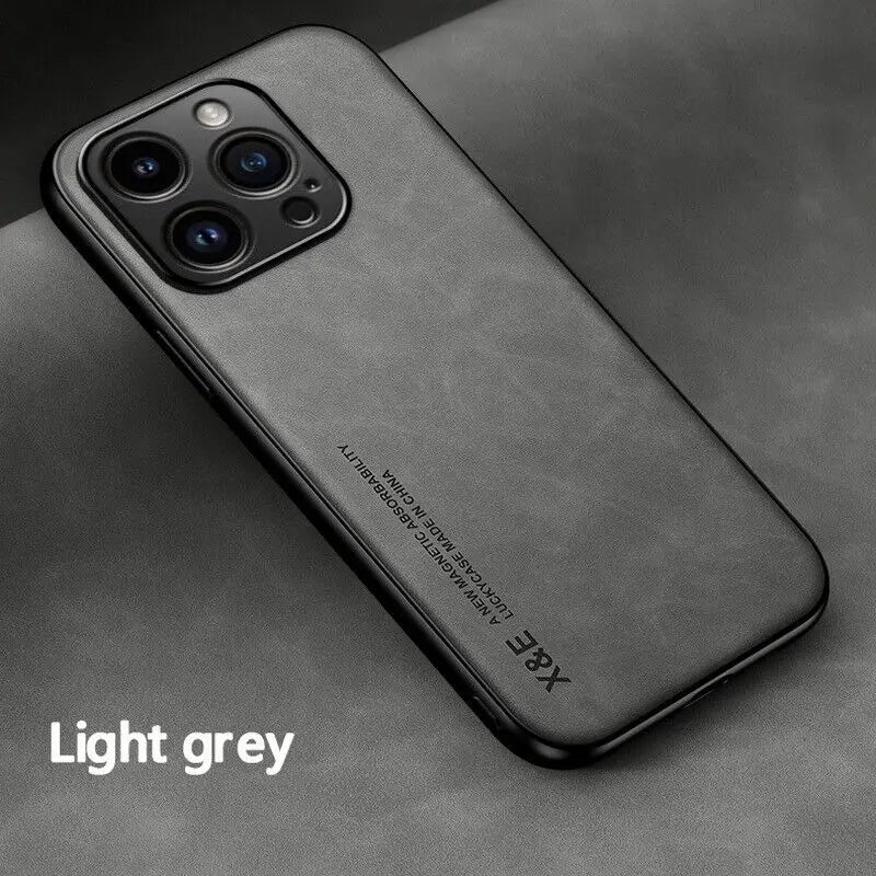 Luxury Matte Magnetic Sheepskin Leather Case For iPhone 16 15 14 13 12 11 Pro Max XR XS X 8 7 Plus