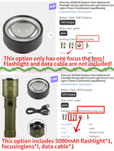Shan bao Customized 3000LM Waterproof Flashlight With Zoom options