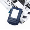 RFID unisex genuine leather business card holder or bank card holder. Secured closer with a zipper.