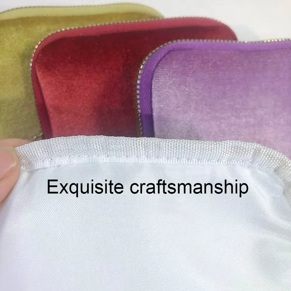 Velvet Travel Jewelry Pouch With Zipper